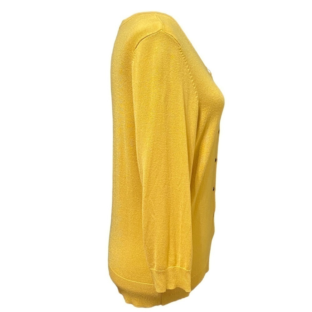 Halogen Yellow Button Front Cardigan Sweater Peti… - image 3